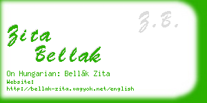 zita bellak business card